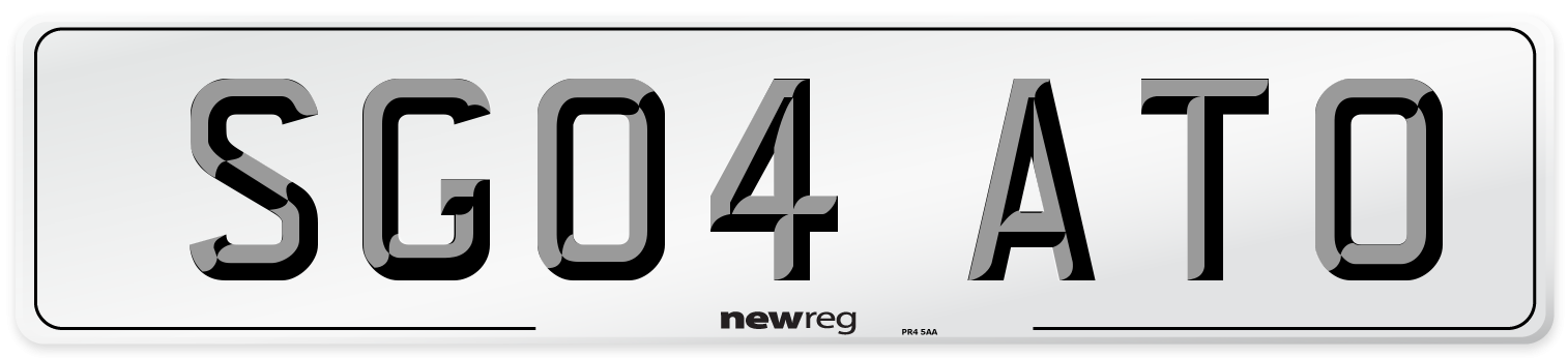 SG04 ATO Number Plate from New Reg